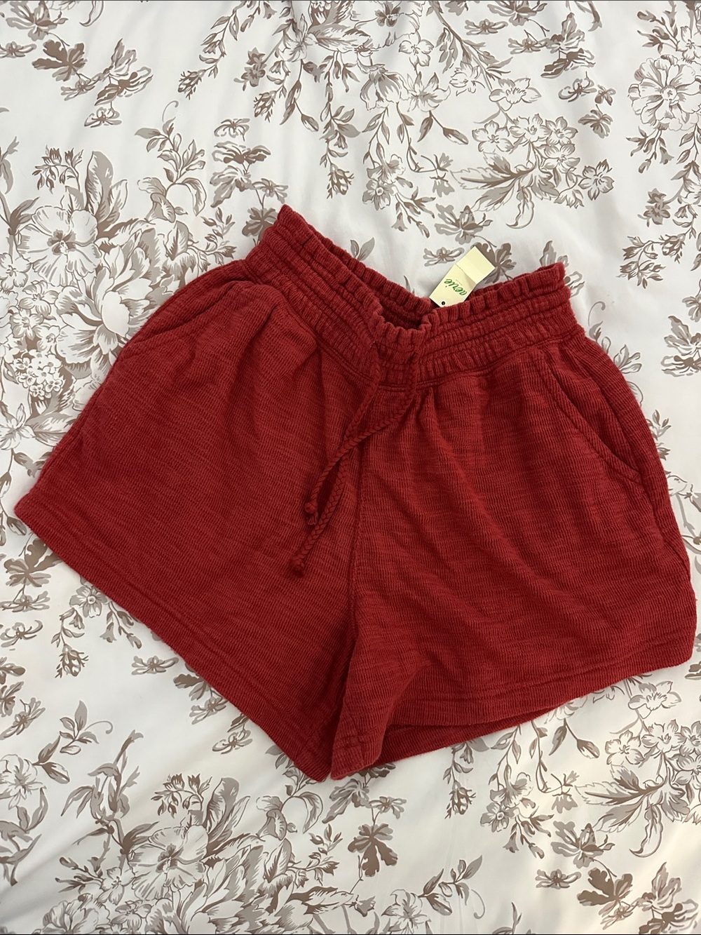 aerie Rust Red Knit Drawstring Shorts
